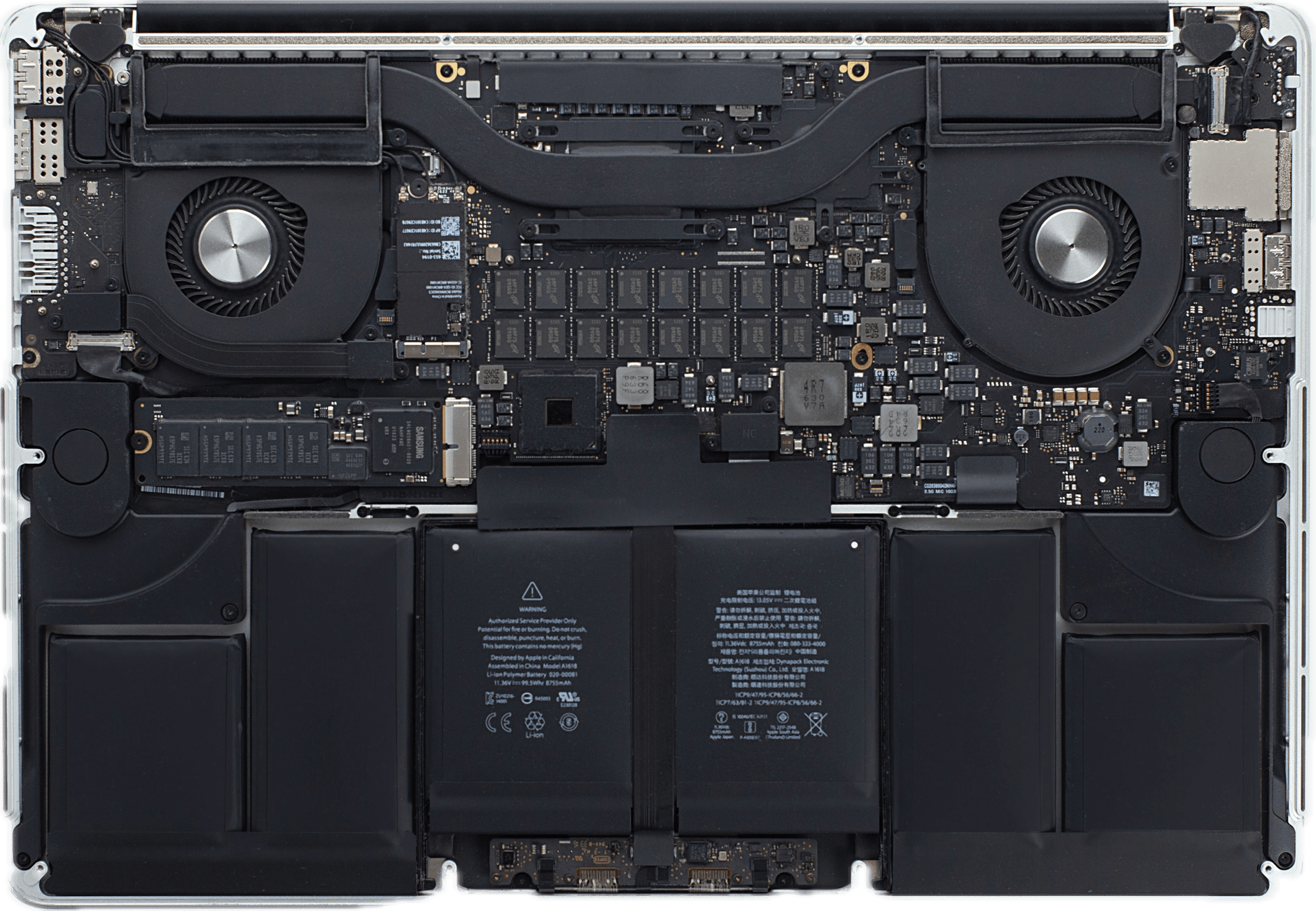 Bilde av undersiden av en Macbook